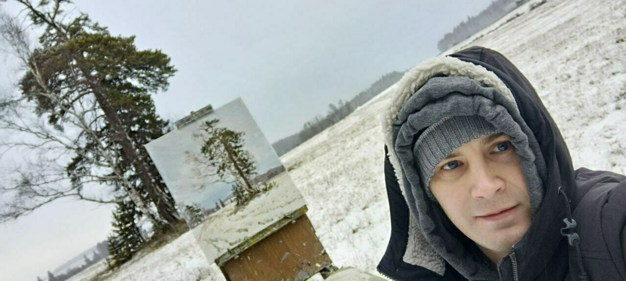 Пленэр Старая дружба Картина маслом с натуры