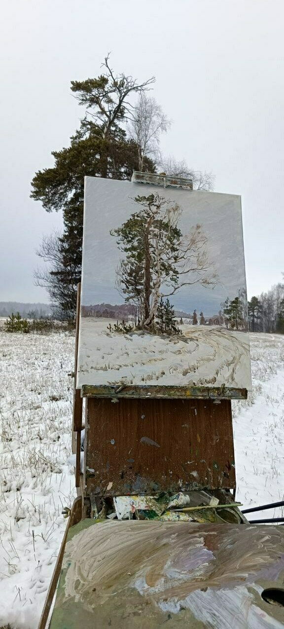 Картина маслом с натуры Пейзаж с натуры