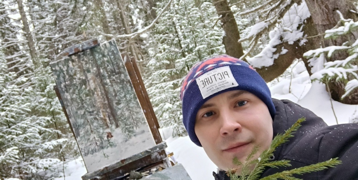 Пленэр "Тропинка в хвойном лесу". Холст 50х30 см, масло, 2025 год пейзаж малом с натуры