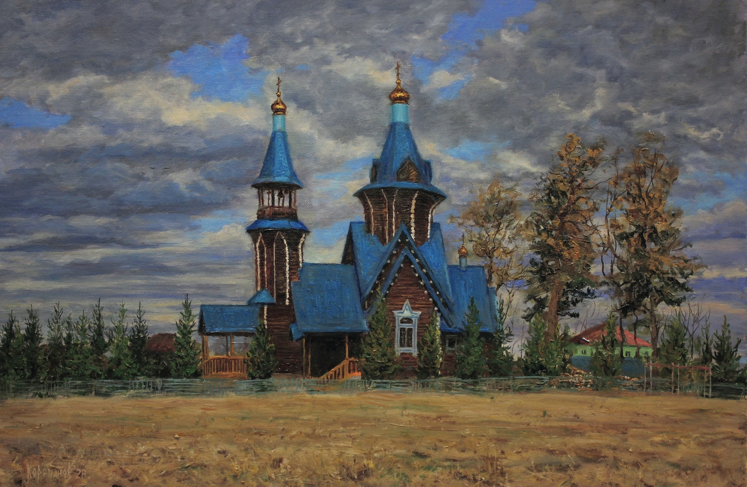 купить картину маслом Атиг, Верхние Серги, Нижние Серги, картина церковь