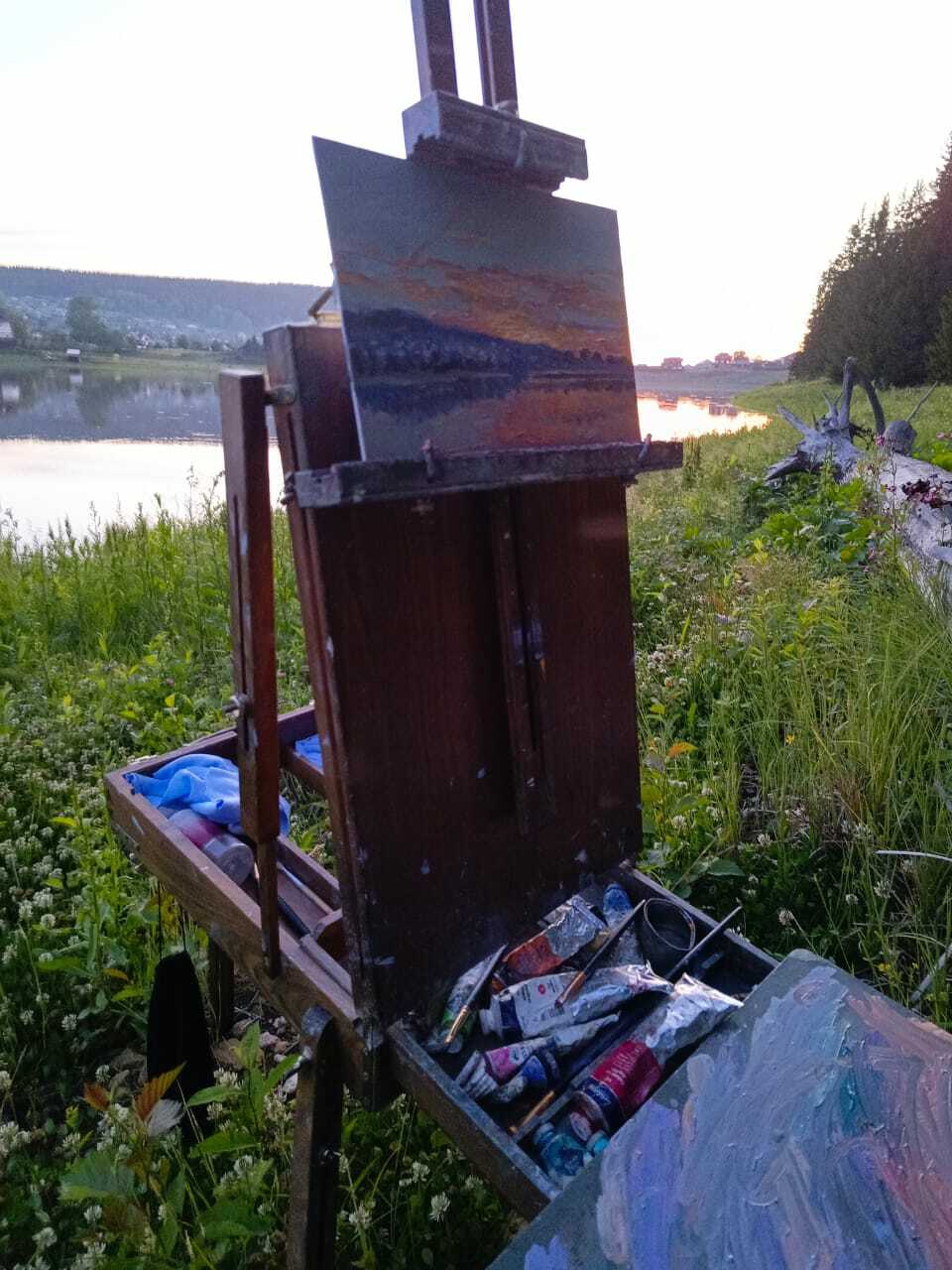 Летний закат на реке Серга пгт. Верхние Серги