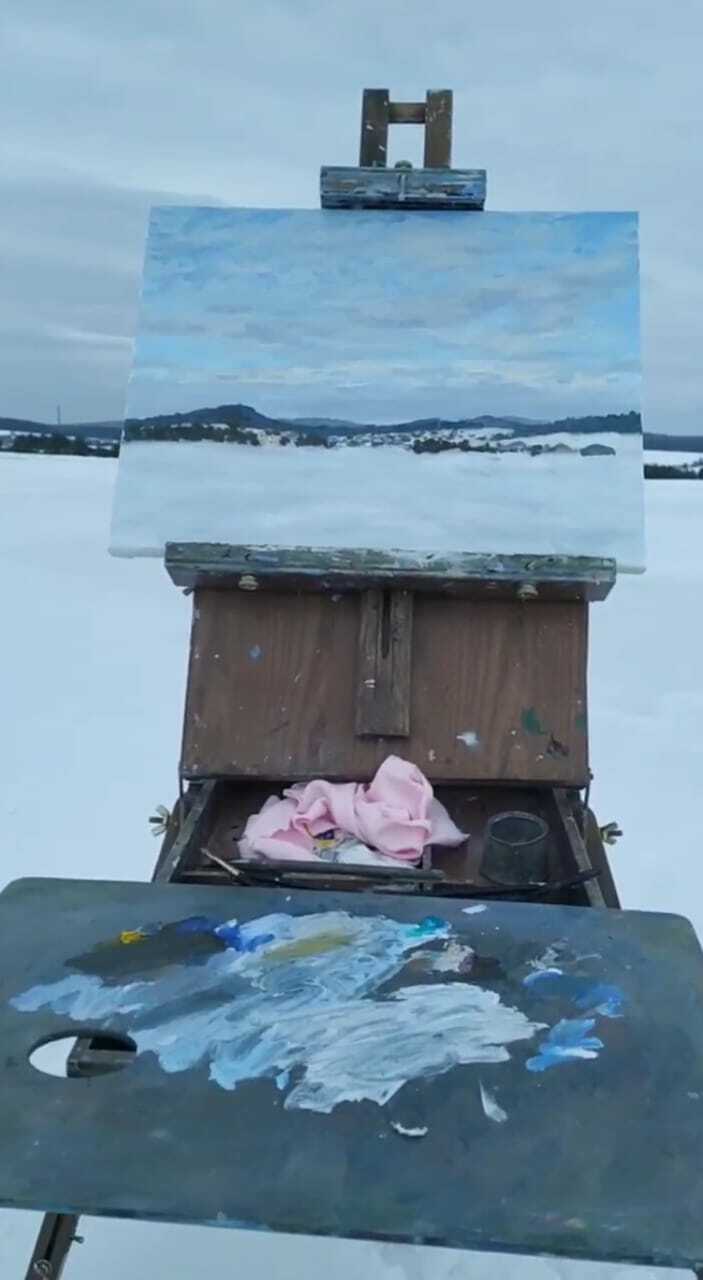 Весенний пейзаж в наличии. Вид на Первомайское Март