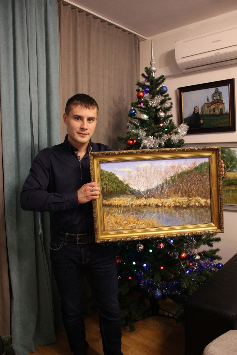 Осенний пейзаж река Чусовая, деревня Раскуиха. Золотая осень