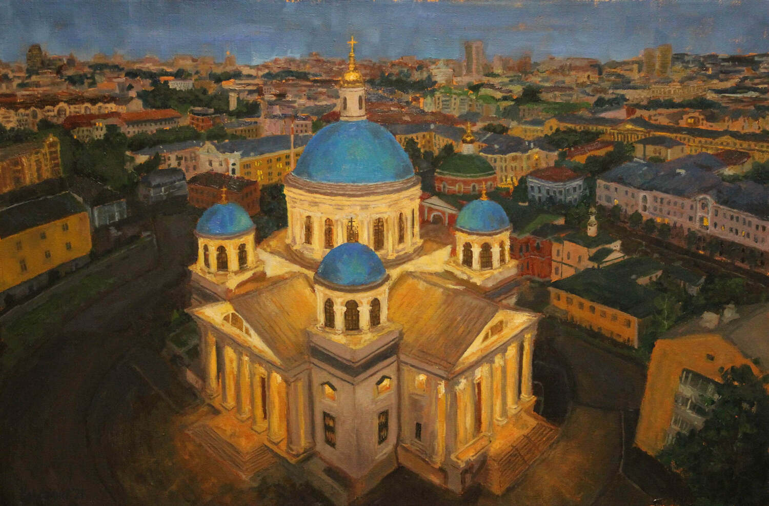 На картине изображен Собор Казанской иконы Божией Матери  г. 
