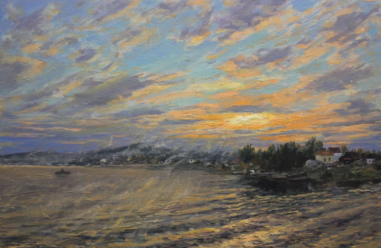 Картина маслом " Сентябрьский вечер в Верхних Сергах"