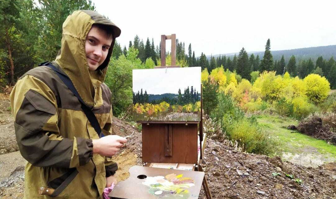  Пленэр: Пейзаж осенний с натуры лес Верхние Серги