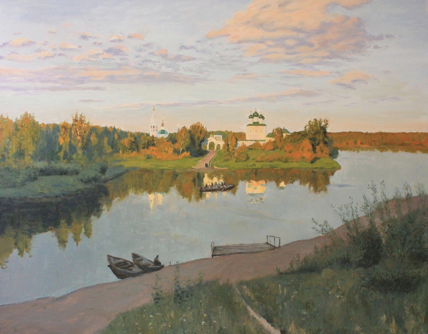 Левитан, Вечерний звон, Тихая обитель, копии мастеров, передвижники,копия на заказ, копия шедевра, старые мастера, плёс, музейная картина, Третьяковская галерея, третьяковка